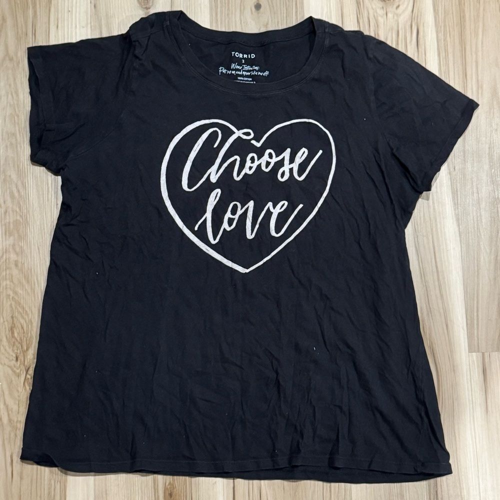 Torrid Black Short Sleeve Choose Love Tee Shirt Women’s 2XL
